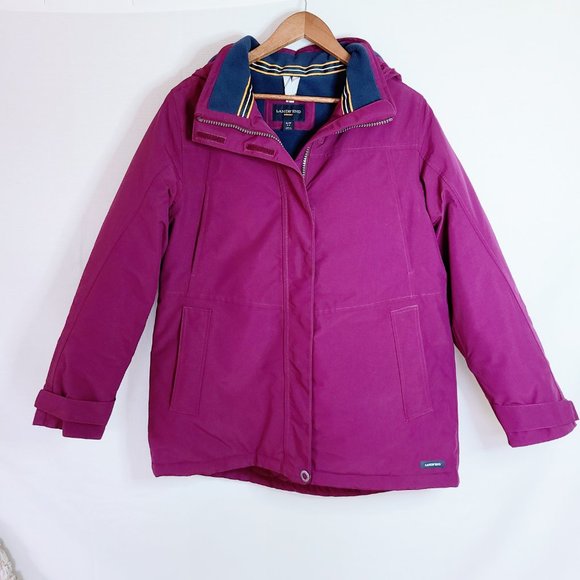 Lands' End Squall Plum Purple Full Zip Hooded Outerwear Rain Jacket Womens Small - Picture 4 of 16